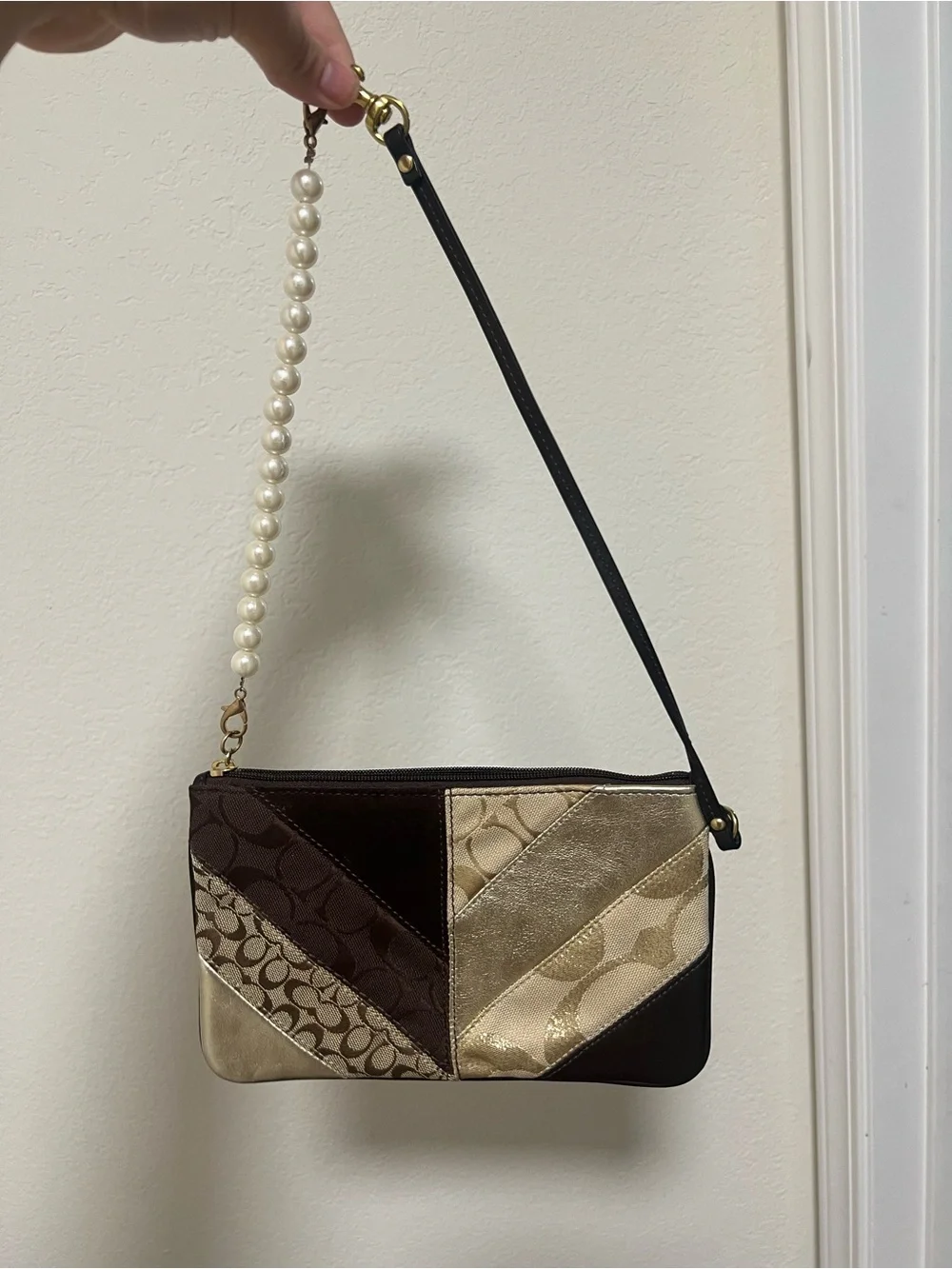 Coach Patchwork Mini Bag- Gold Patchwork Stripes - Picture 6 of 6
